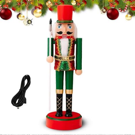 Décorations de Noël Casse-Noisette - Soldat Casse-Noisette lumineux - Ornement de table lumineux à collectionner pour Noël B (1/5)