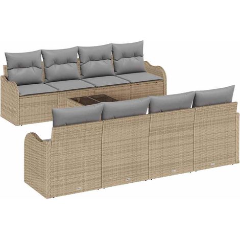 Maison Exclusive - Gartensofa-set Beige 55 x 55 x 37 cm Poly-Ratt