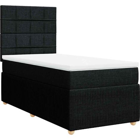 Maison Exclusive - Giroletto a Molle con Materasso Nero 90x200 cm in Tessuto