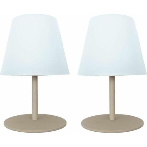 Lumisky Twins Set aus 2 kabellosen Tischlampen Creme