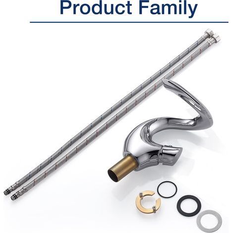 Waterfall Bathroom Faucet, Basin Mixer Tap, Modern Silver Bathroom Faucet (1/5)