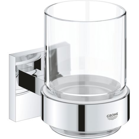 GROHE QuickFix - Start Cube - Cristal con soporte - Acabado cromado 41097000 (atornillar o pegar)