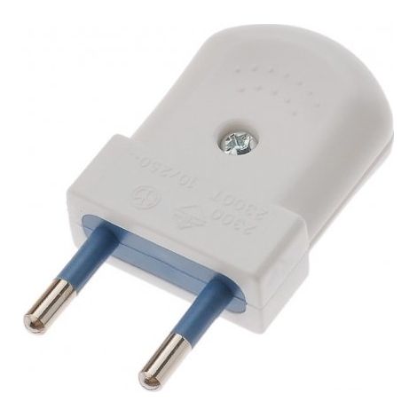 Fiche électrique plate blanche mâle - 250Vac, 10A, IP20 Trouvez la connectique électrique idéale (1/4)