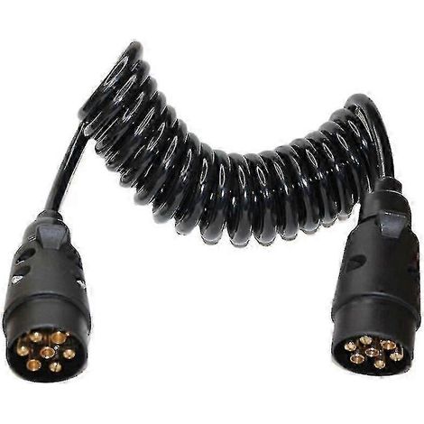 Câble d'extension de tableau de feux de remorque à 7 broches, prise pour camion ou caravane, cordon d'alimentation, fil conducteur, épissure, circuit, 200 cm et plus (htyu) (1/5)