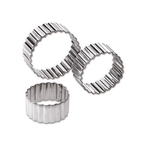 Set 3 Formine Tagliabiscotti in Acciaio Inox Forma Tondo Easy Dolce Ghidini (1/2)