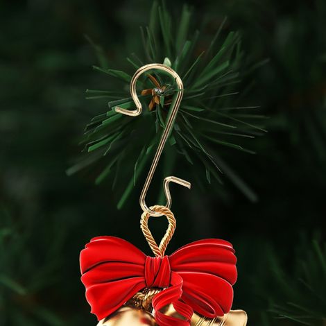 Packung mit 100 S-förmigen Metallhaken zum Aufhängen von Weihnachtsbaumschmuck, vielseitig verwendbar, 30 x 18 mm, goldfarben (1/5)