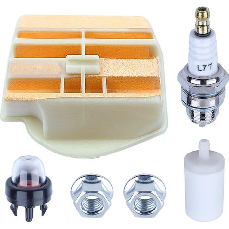 Kit d'entretien du filtre à air Adefol pour tronçonneuse Husqvarna 450 Rancher 450 e II 445E II, Filtre à air 450 Rancher avec filtre à carburant Bougie Poire d'amorçage Écrou de barre Pièces pour 531 (1/5)