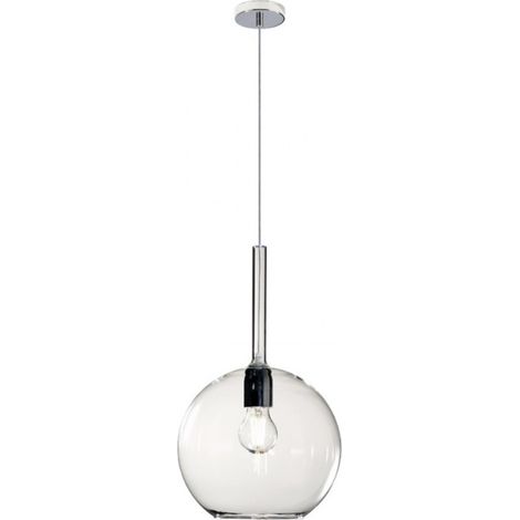 Lampadario moderno top light future 1155cr sg e27 led vetro pirex soffiato sospensione, vetro cristallo