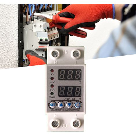 Interrupteur de protection contre les surtensions à réarmement automatique, avec affichage numérique et réglage par LED, ZY 63A 2P (1/5)