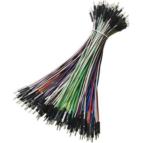 100-teiliges Jumperkabel-Set (1P auf 1P Stecker auf Stecker), 1-polig, für Arduino-Prototypen-Shields, 15 cm, 24 AWG, 10 Farben (1/5)
