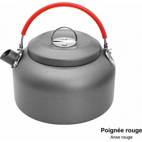 Bouilloire de camping en aluminium 0,8 L avec poignée rouge 0.8 rouge 15 × 12 × 12 cm 300 g – Livraison gratuite