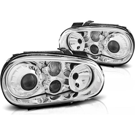 Paire de feux phares VW Golf 4 de 1997 a 2003 Look R32 chrome-27361929