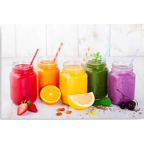 Tableau bois collection de fruits - 50 x 40 cm