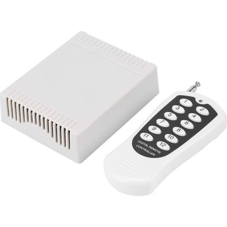 Trasmettitore e ricevitore wireless RF a 12 canali DC 12V, controller interruttore remoto wireless - Crezuo