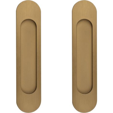Tiradores ovalados para puertas correderas de 18 cm en aleación de aluminio color bronce dorado, autoadhesivos y sin necesidad de perforar, 2 unidades para puertas, ventanas y armarios. (1/4)
