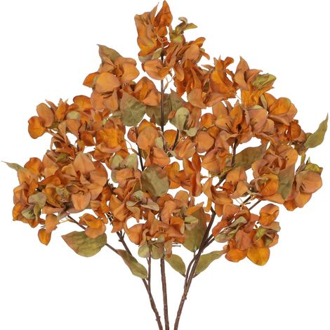 Fiori Artificiali Bouganville Seta Arancione 5 pezzi 27.5 pollici (1/5)