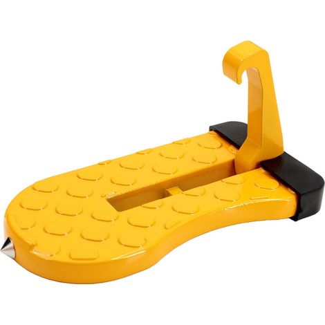 Pedale pieghevole per portiera auto e 4 ganci in lega di alluminio per seggiolino auto con martello di sicurezza per SUV, camper, auto aziendali, auto familiari (carico 180 kg)