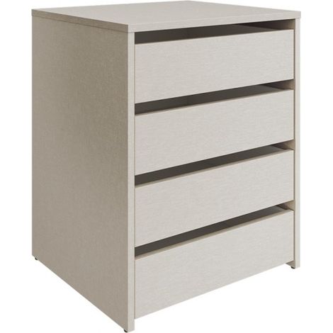 Commode, Meuble de rangement avec 4 tiroirs coloris chêne - Hauteur 61,8 x Longueur 50 x profondeur 45 cm (1/2)