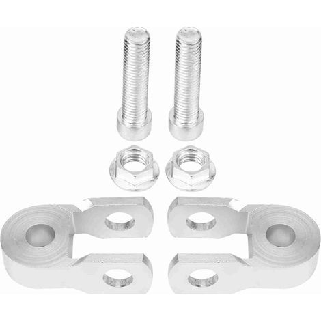 Lot de 2 rehausseurs d'amortisseur arrière universels pour moto, argentés, avec vis (1/5)