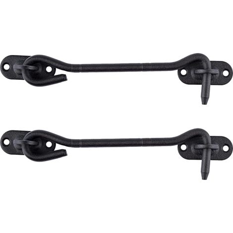 Crochet de Cabine en Acier Inoxydable 150 mm Loquet de Porte Serrures de Portes pour Portes de Grange Coulissante Armoire Fenêtre Abri Jardin Clôture Noir Paquet de 2 Pièces (1/5)