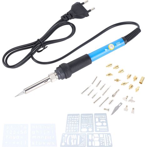 Kit de fer à souder électrique 220V prise EU, avec poignée caoutchouc, pour gravure et estampage sur plaque (1/5)