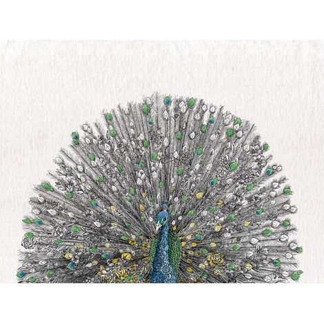 Serviette de Table 100% Coton, Imprimé de Paon Bleu, 50 x 70 cm - Multicolores (1/5)