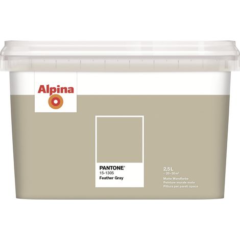 Alpina Wandfarbe Pantone matt feather gray 2,5 L Wandfarbe (1/3)