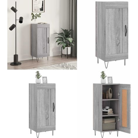 Sideboard Grau Sonoma 34,5x34x90 cm Holzwerkstoff - Schreibtisch - Wohnzimmermöbel - Sideboard Grau - Regal - Wohnraumgestaltung - Home & Living (1/5)