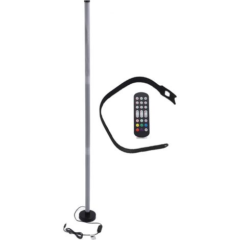 Ortviai Lampe sur pied d'angle LED RGB avec synchronisation musicale, 3 modes de contrôle (appli, télécommande, bouton)