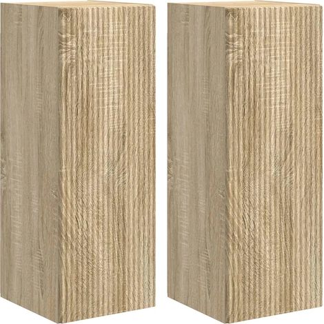 Meuble TV mural moderne 30 x 31 x 80 cm avec rangements élégants minimaliste en bois d'ingénierie sonoma (1/5)
