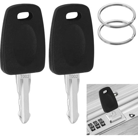 2 Pièces Clés Compatibles Pour TSA 002, Clé de Voyage, Pour Valise CléS de Verrouillage Tsa Bagages, Clé de Secours pour Cadenas Valise Cadenas Tsa Valise Avion (2 Pièces 002) (1/5)