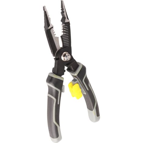 Pince multifonctions grise pour électricien, pince à becs fins, outils d'électricien, pince coupante, pince à sertir (1/5)
