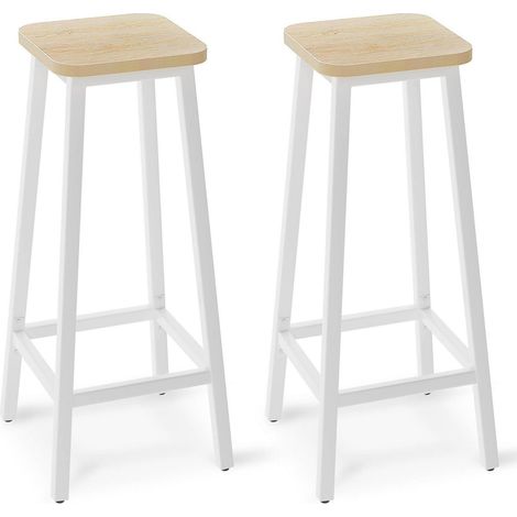 2er Set Barhocker mit Holzoptik und Metallrahmen, Industriestil, 70cm Höhe (1/5)