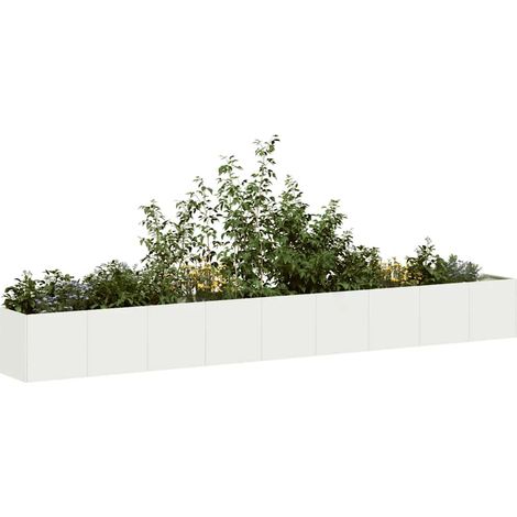 Pflanzkübel Weiß 360x40x40 cm Kaltgewalzter Stahl