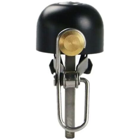 Sonnette de vélo, compatible avec les guidons, vélos classiques, rétro, vintage, VTT, vélos de route, vélos électriques de ville, klaxon de vélo (noir) (1/5)