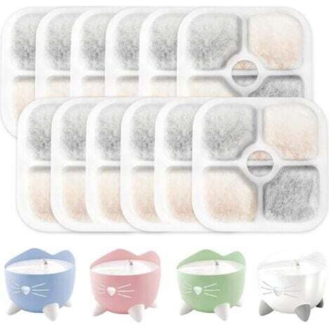 Lot de 20 Filtre Fontaine Eau Chat, filtre de remplacement pour fontaine pour animaux de compagnie avec système de triple filtration (1/4)