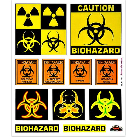 Adesivi Stickers Giganti Biohazard Danger 24 x 20 cm (1/4)
