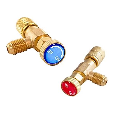 2PCS Filling Refrigerant Safety Valve Quick Coupler Air Conditioning R410A R22 Connector Adapters