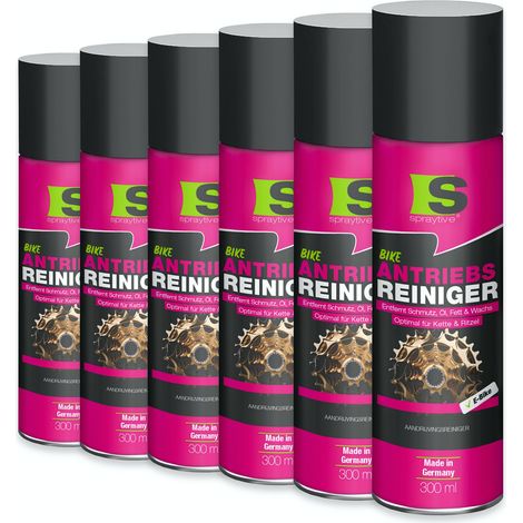 Spraytive 6x 300ml Antriebsreiniger Spray – Kettenreiniger für Fahrrad & E-Bike – entfernt Öl, Fett & Wachs – reinigt Kette, Ritzel & Antrieb (1/5)