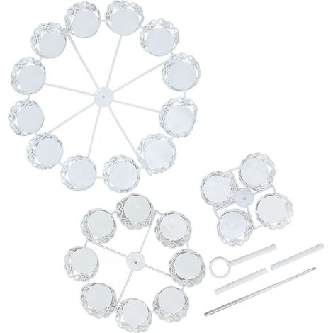 Présentoir à cupcakes 3 niveaux pour 24 pièces, support de service en fer pour pâtisseries, porte-desserts et plateau de présentation pour fêtes (1/5)
