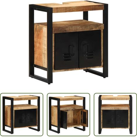 Badezimmer Schrank Braun - Badezimmerschrank Braun 55 x 35 x 60 cm Massivholz Mango (1/5)