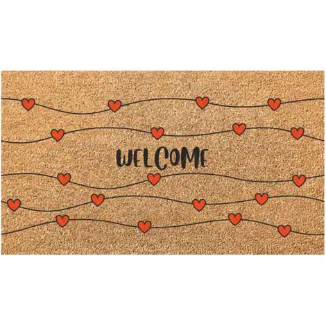 Zerbino Cocco/Pvc Welcome/Cuori Cm 40X 70 Xtra 11722