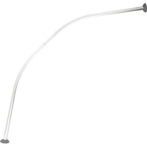 Barre tringle pour rideau de douche Incurvée à fixer en Alu 80x80cm Chromé (1/5)