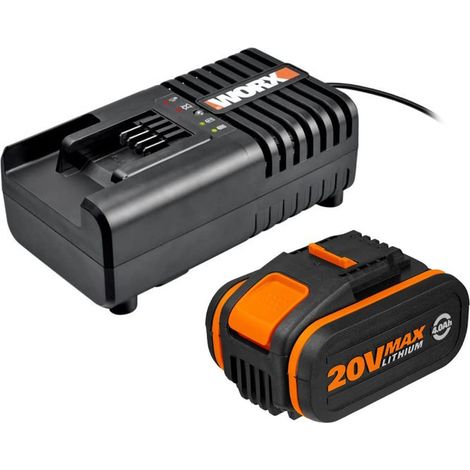 Kit batteria 20V 4.0Ah + caricabatterie rapido WA3604 per utensili Worx PowerShare - Worx (1/5)