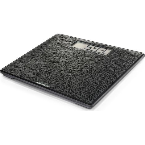 Soehnle Personenwaage Style Sense Comfort Coral, Körperwaage mit hochwertig mattiertem Glas, Coral Design, große LCD-Anzeige, rutschhemmende Oberfläche, Waage mit Tragkraft bis 180kg, schwarz
