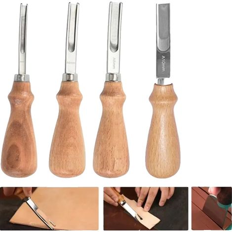 Set d'outils de cuir, découpe de précision, design durable, 4Pcs (1/2)