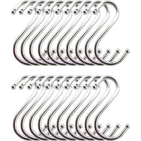 LaBlanc - Ganci a S in acciaio inox, ganci da cucina, ganci a forma di S per appendere utensili da cucina (confezione da 20) (1/5)