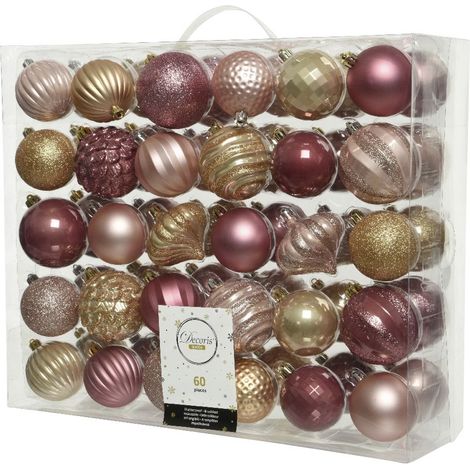 Kaemingk Weihnachtskugel aus Kunststoff - 60 Stück Weihnachtskugel
