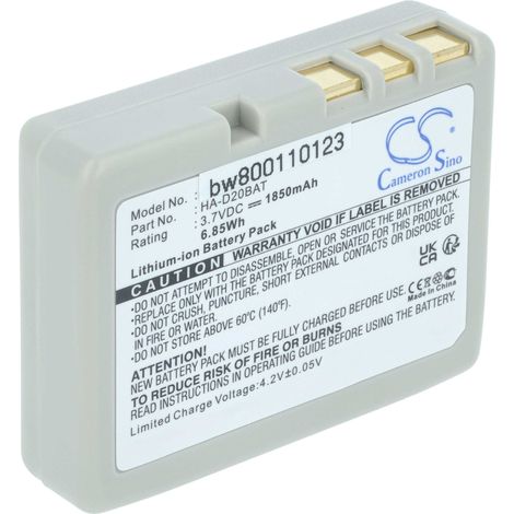 vhbw Akku kompatibel mit Casio IT-800, IT-800RGC-65D, IT-300, IT-600, IT300, IT600 Barcodescanner POS (1850mAh, 3,7V, Li-Ion)