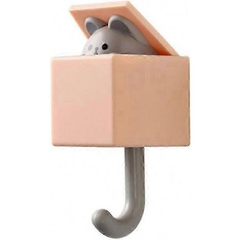 Selbstklebende Haken mit Cartoon-Katzenmotiv für Schlafzimmertüren, Wandhaken für Schlüssel, Regenschirm, Handtuch, Hut, 6er-Set, kein Bohren erforderlich, Wanddekoration (1/5)